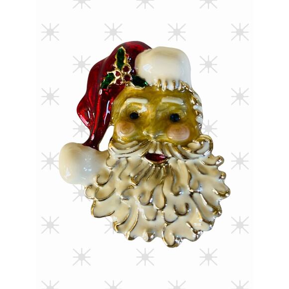 New Enamel Crystal Santa Claus St Nicholas Christmas Party Gift Xmas Pin Brooch - Picture 3 of 3